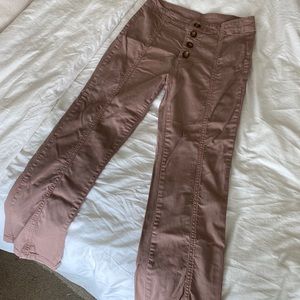 Free People Khaki Cropped Pants